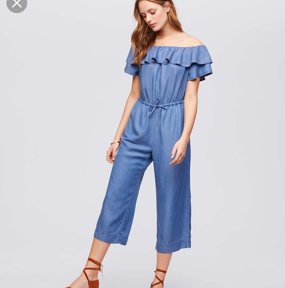loft denim jumpsuit